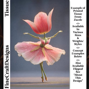 Pink Tulip Flower Fairy Ballerina DJ7R Decoupage Tissue Paper