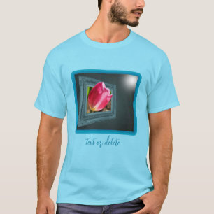 Pink Tulip Flower Out Of Frame Personalised T-Shirt