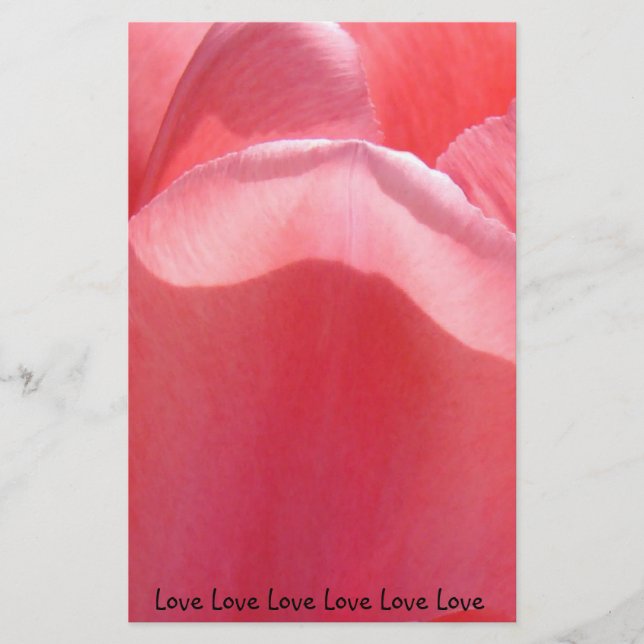 Pink Tulip Flowers stationery Spring Personalise (Front)