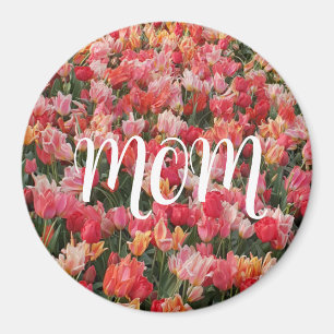 Pink Tulip Garden Mum Magnet