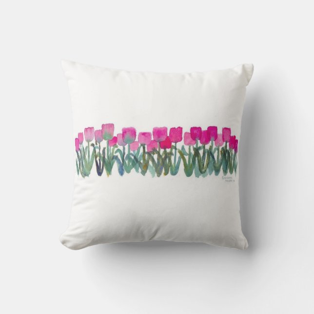 Pink Tulip Grove Cushion (Front)