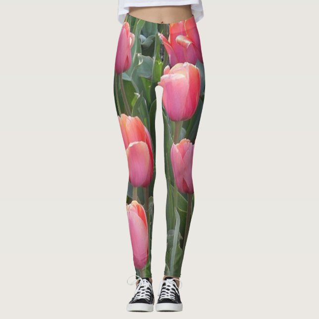 Pink Tulip Leggings (Front)