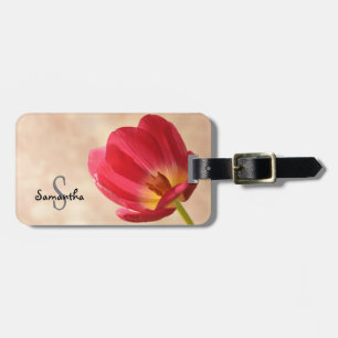 Pink Tulip Luggage tag