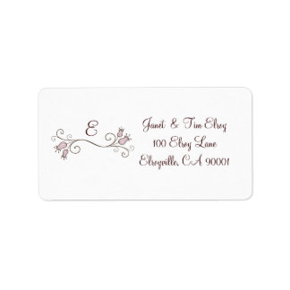 Pink Tulip Monogram Custom Labels