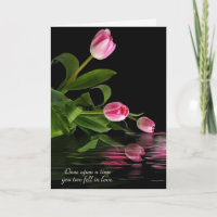 Pink Tulip reflection in water annivesary