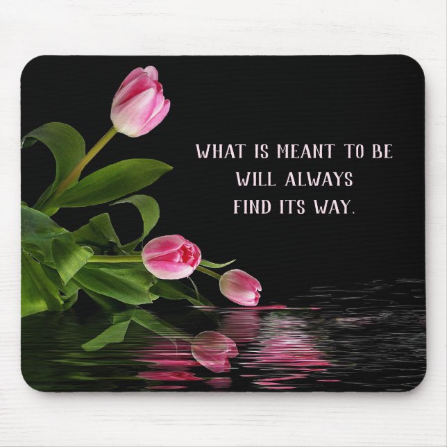 Pink Tulip reflection in water Mouse Pad (Front)