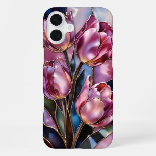 Pink Tulip Stained Glass Style Phone Case
