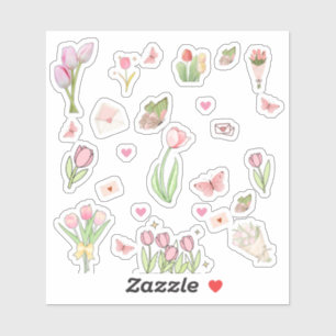 Pink Tulip Stickers