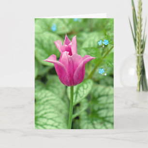 pink tulip thank you card