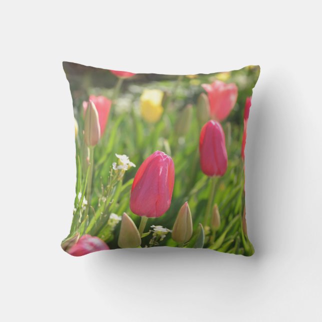 pink tulip throwpillow (Front)