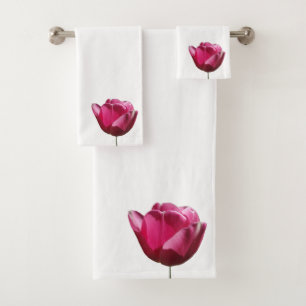 Pink Tulip Towel Set