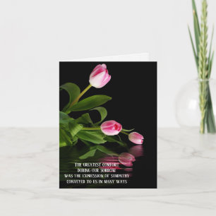 Pink Tulip Water Reflection Sympathy Thank You Card