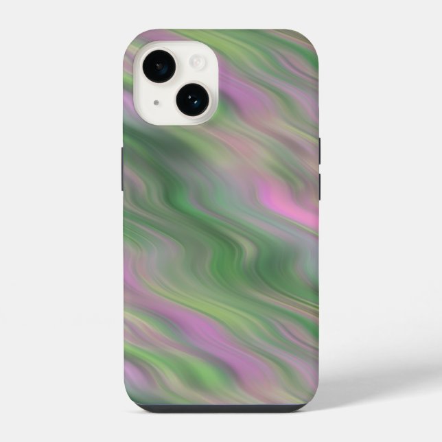 Pink Tulip Wavy Texture iPhone Case (Back)