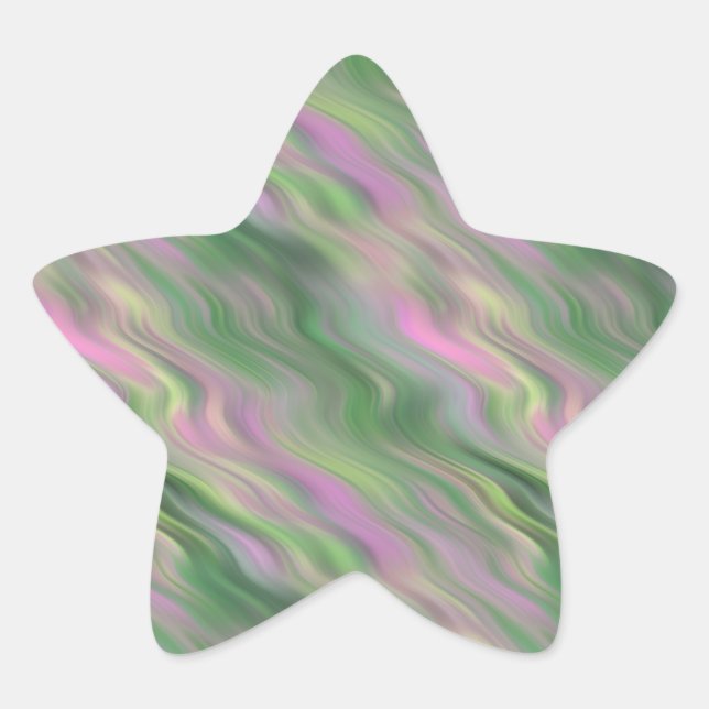 Pink Tulip Wavy Texture Star Sticker (Front)