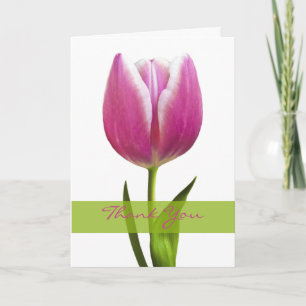 Pink Tulip Wedding Thank You Card