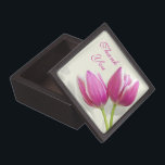 Pink Tulip Wedding Thank You Gift Box<br><div class="desc">Pink tulips gift box for saying thank you to your friends for being your bridesmaid and/or maid of honour at your wedding. This box can be used as a trinket box that your friends can keep as a keepsake of your wedding. You can even include a little gift within the...</div>