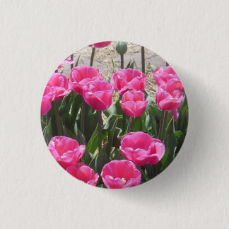Pink Tulips 3 Cm Round Badge