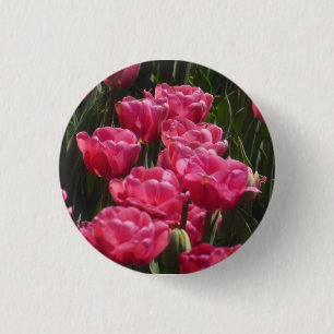 Pink Tulips 3 Cm Round Badge