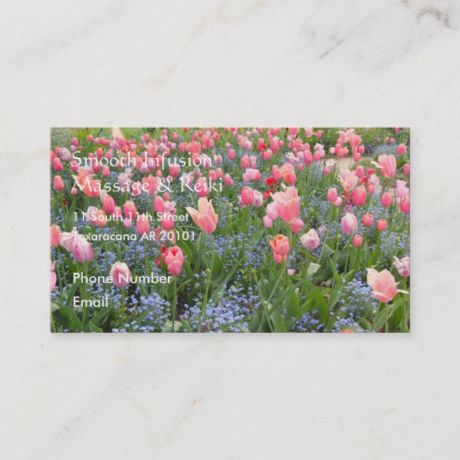 Pink Tulips and Forget-Me-Nots Appointment Card (Front)
