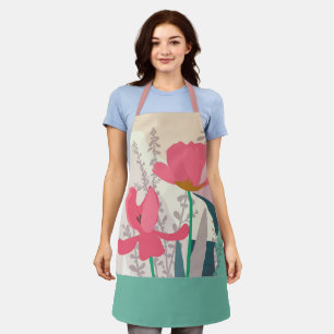 Pink Tulips Artistic Modern Colour Blocks   Apron