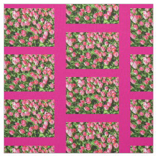 Pink tulips fabric