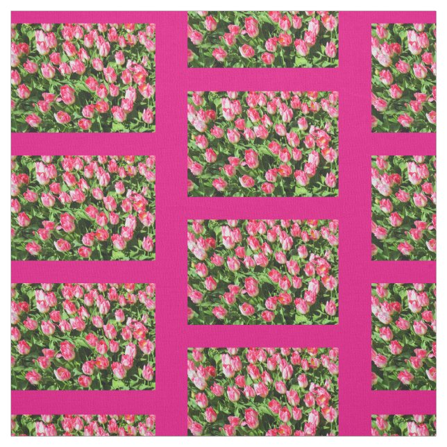 Pink tulips fabric (Swatch)