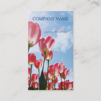 Pink Tulips Field - Business Card