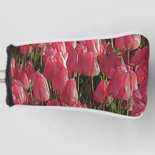 Pink Tulips Floral Golf Head Cover