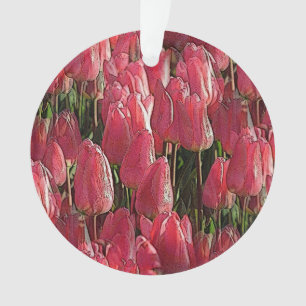 Pink Tulips Floral Ornament