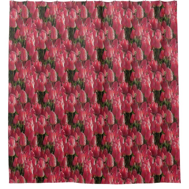 Pink Tulips Floral Shower Curtain (Front)