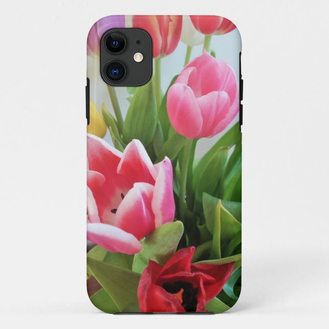Pink Tulips, Floral Spring Bouquet, Flowers Case-Mate iPhone Case (Back)