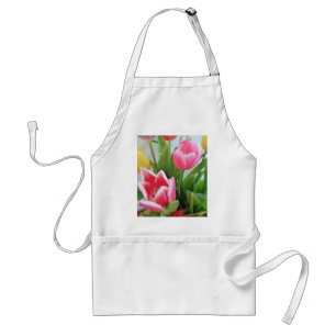 Pink Tulips, Floral Spring Bouquet, Flowers Standard Apron