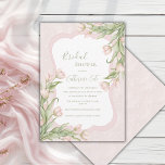 Pink Tulips Floral Vintage Polkadot Bridal Shower  Invitation<br><div class="desc">Beautiful watercolor fancy frame surrounding lovely fonts and scripts done in coordinating colors bridal shower invite. Cascading bunches of pink tulips on opposite corners create an elegant vintage feel. Sweet vintage pink and white polkadot background adds to the loveliness of this invitation. A perfect bridal shower invitation for any season....</div>