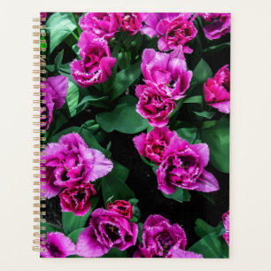 Pink tulips flowers planner