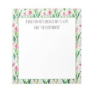 Pink tulips- funny wordplay notepad