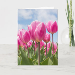 PINK TULIPS HAPPY BIRTHDAY CARD