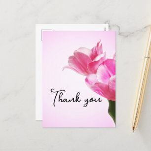 Pink tulips holiday postcard