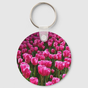 Pink Tulips Key Ring