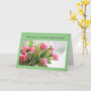 Pink Tulips Mother's Day Card