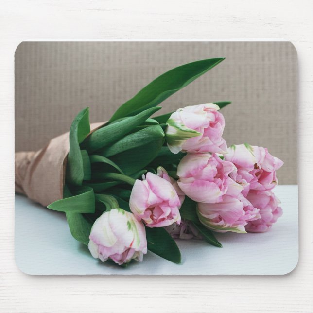  Pink Tulips Mouse Pad (Front)