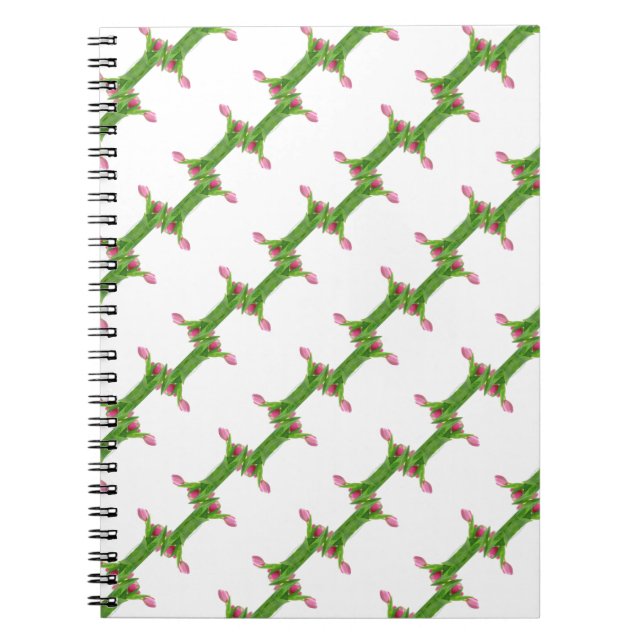 Pink tulips pattern notebook (Front)