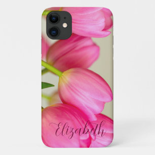 Pink Tulips Personalize Case-Mate iPhone Case