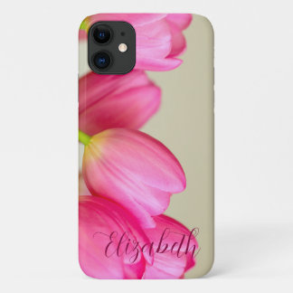 Pink Tulips Personalize Case-Mate iPhone Case