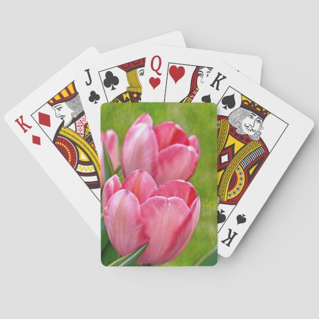 Pink Tulips Playing Cards (Back)
