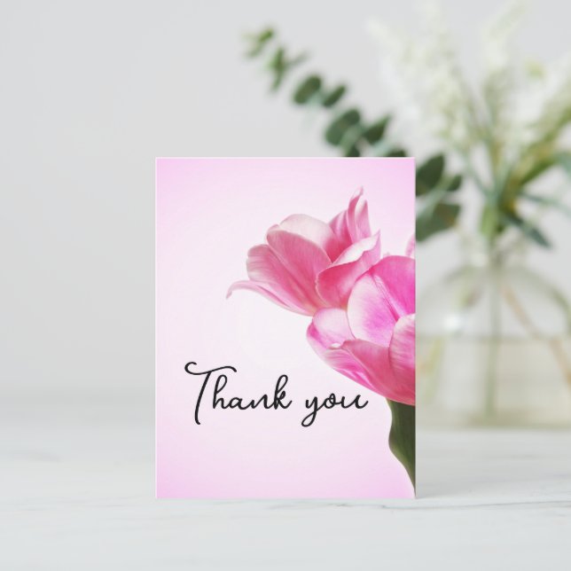 Pink tulips postcard (Standing Front)
