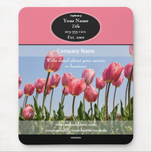 Pink Tulips Promotional Mouse Pad - HAMbyWG