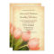 Pink tulips spring wedding invitation
