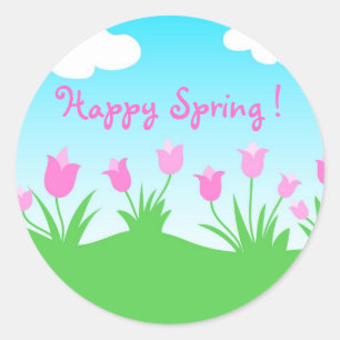 Pink tulips - Sticker