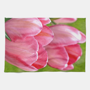 Pink Tulips Tea Towel