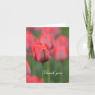 Pink Tulips Thank You Card